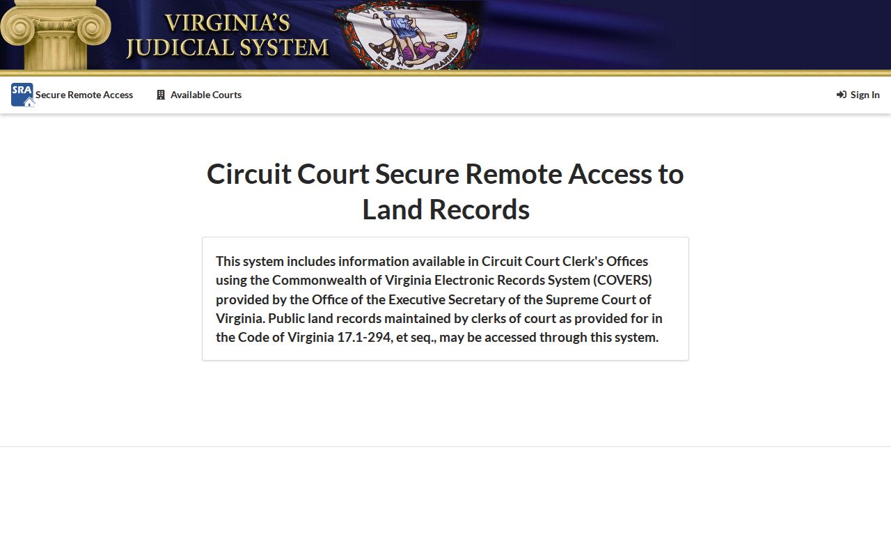 Virginia Secure Remote Access land-record entry page for Staunton grantor and grantee research