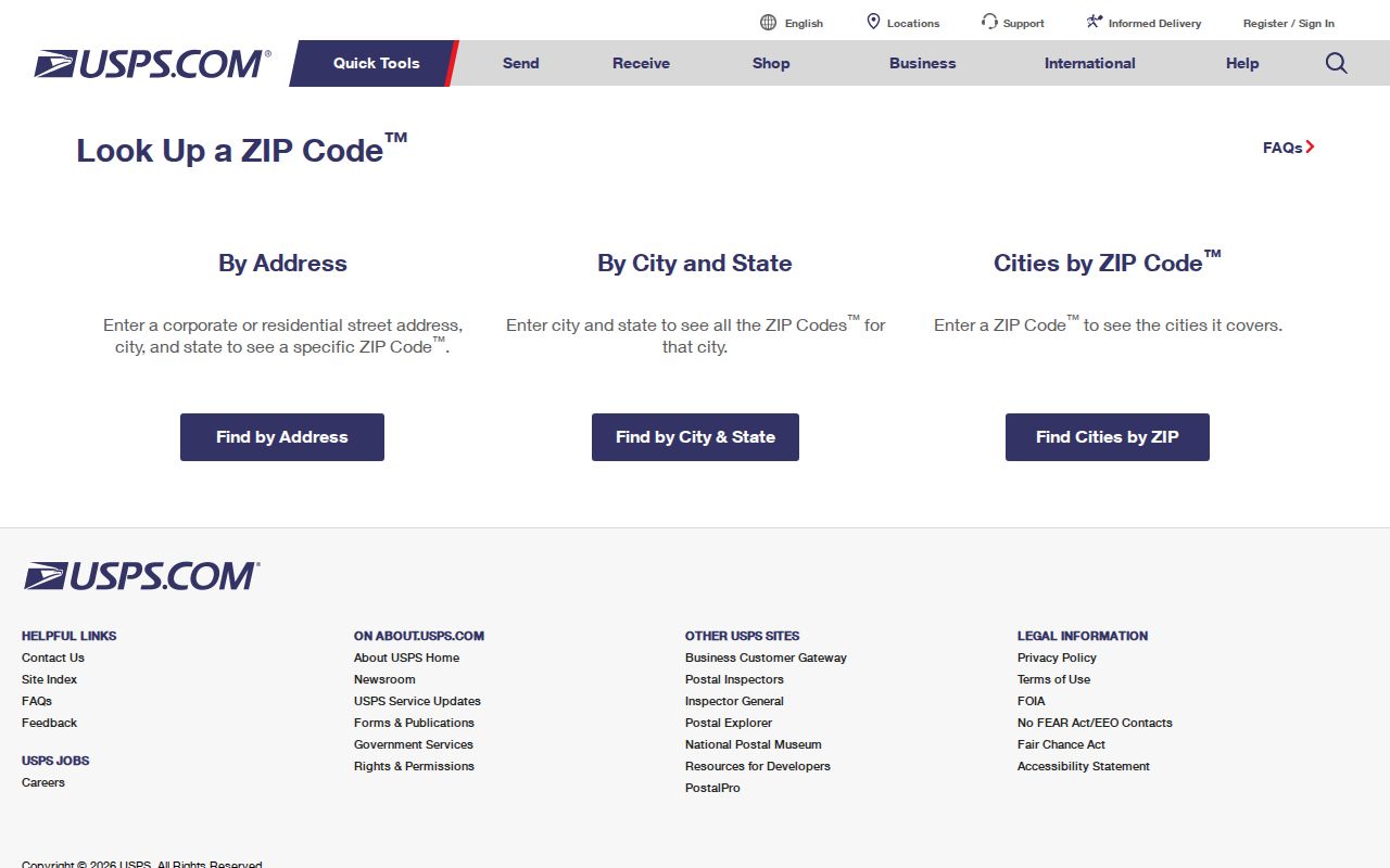 Staunton ZIP code directory USPS postal lookup interface